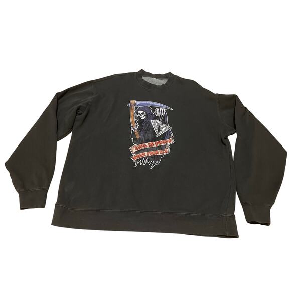 KIXNKARBS Official grim reaper life is short wear your kix Sweatshirt Size XL - Picture 1 of 6